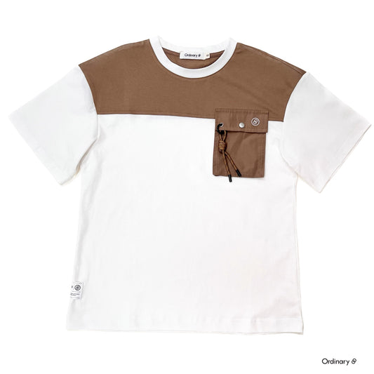 Ordinary8 Tortilla Brown White Patchwork T-Shirt